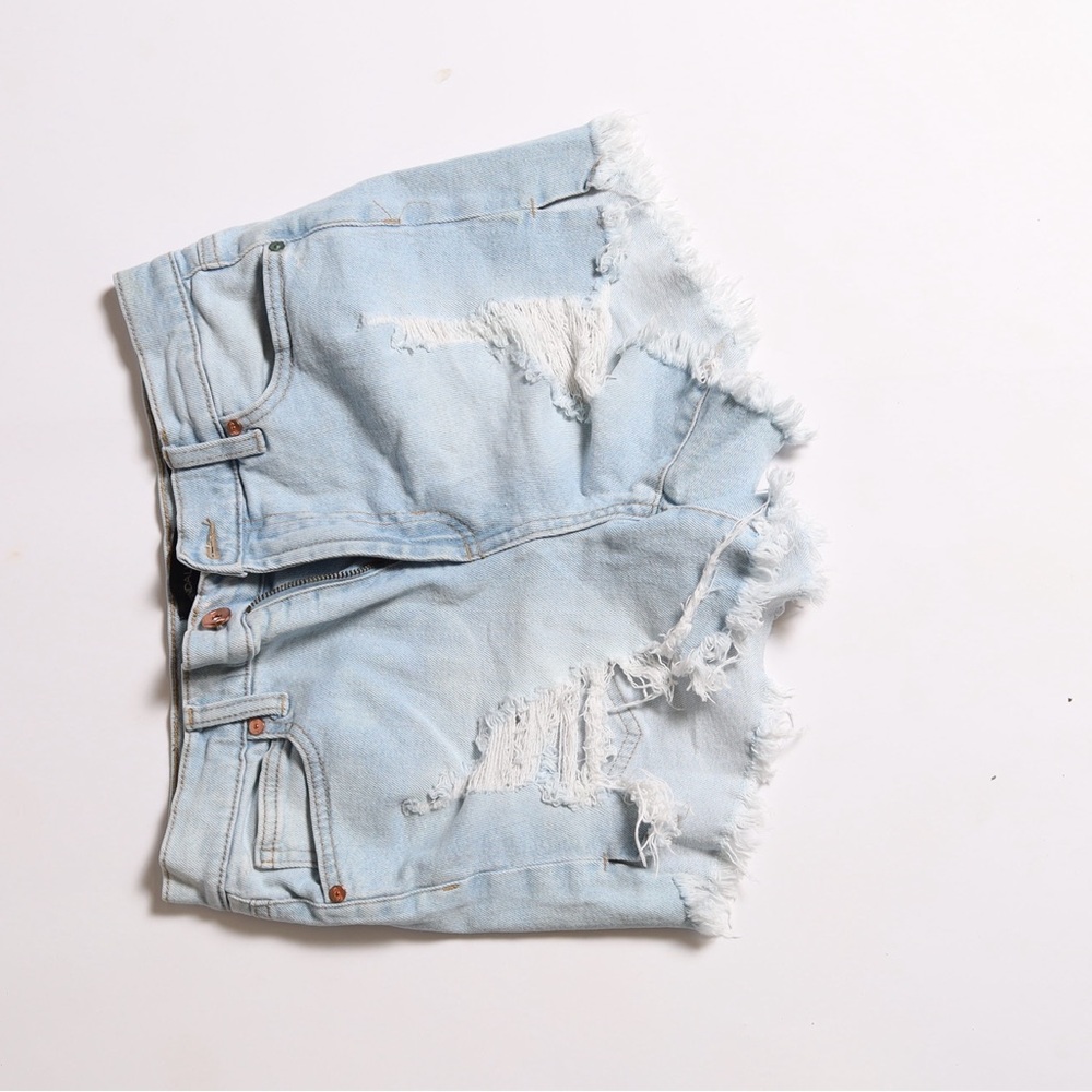 Kendall & Kylie Blue Distressed Jean Shorts